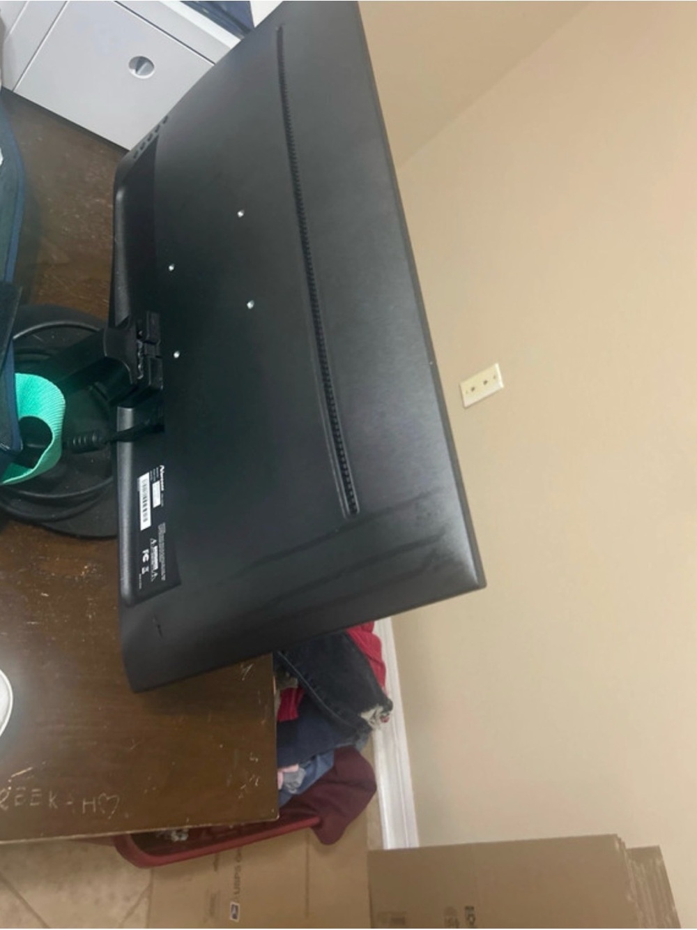 Matte Black Computer Monitor with Slim Profile - Picture 3 of 3
